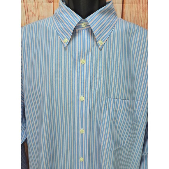Brooks Brothers Mens Striped Dress Shirt 17.5-33 Non-Iron Traditional Fit - Picture 4 of 7